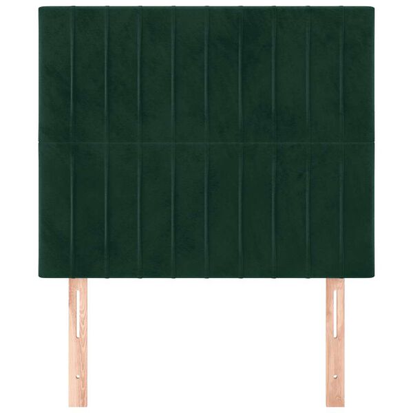 vidaXL T&ecirc;te de lit Vert fonc&eacute; 90x5x118/128 cm Velours
