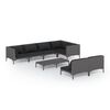 vidaXL Salon de jardin 8 pcs avec coussins R&eacute;sine tress&eacute;e Gris fonc&eacute;