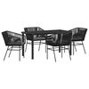vidaXL Ensemble de salle &agrave; manger pour jardin 5 pc Noir