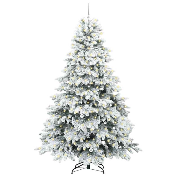 vidaXL Sapin de No&euml;l artificiel avec 300 LED Blanc 240 cm PE et PVC