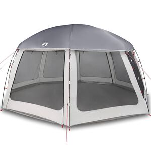 vidaXL Tente piscine toit amovible parois maille gris 612x612 cm