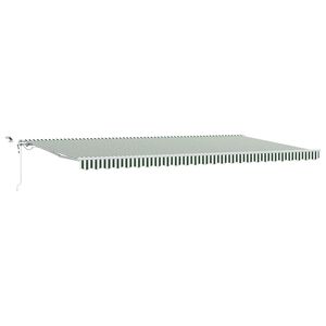 vidaXL Auvent r&eacute;tractable Vert et blanc 600 &times; 300 cm Polyester
