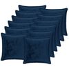 vidaXL Housse de coussin 12 pc HOUTEN Bleu marine 40 x 40 cm Flanelle