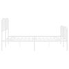vidaXL Cadre de lit m&eacute;tal sans matelas et pied de lit blanc 193x203 cm