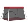 vidaXL Parc pour b&eacute;b&eacute; avec matelas Rouge Tissu de lin