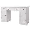 vidaXL Bureau &agrave; double pi&eacute;destal Blanc 140 x 48 x 80 cm