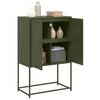 vidaXL Buffet haut vert olive 68,5x38,5x107 cm acier