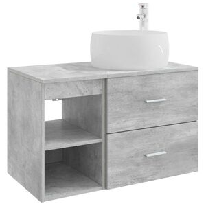 vidaXL Ensemble de mobilier de salle de bain 2 pc Gris b&eacute;ton