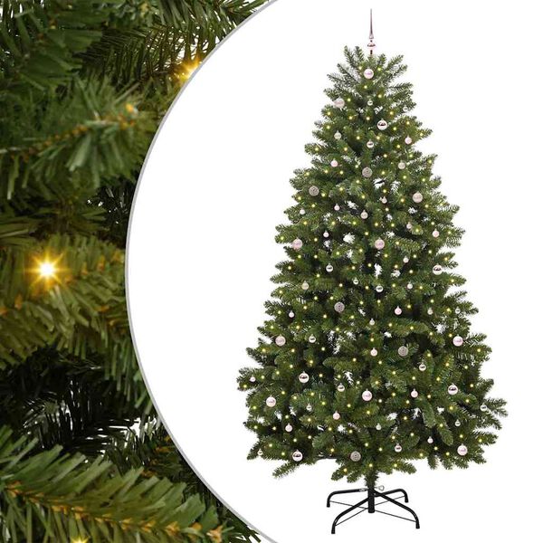 vidaXL Sapin de No&euml;l artificiel avec 300 LED Vert 300 cm PVC et m&eacute;tal
