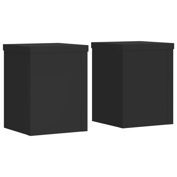 vidaXL Supports pour plantes 2 pcs noir 15x15x20 cm bois d'ing&eacute;nierie