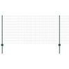 vidaXL Cl&ocirc;ture Euro avec poteau 25 x 1 m Acier recouvert de PVC Vert