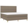 vidaXL Sommier &agrave; lattes de lit et matelas et LED Taupe 180x200cm Tissu
