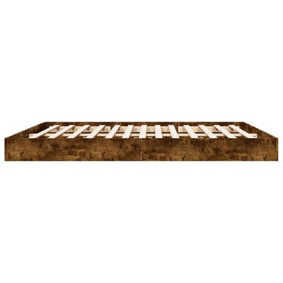 vidaXL Cadre de lit chêne fumé 200x200 cm bois d'ingénierie