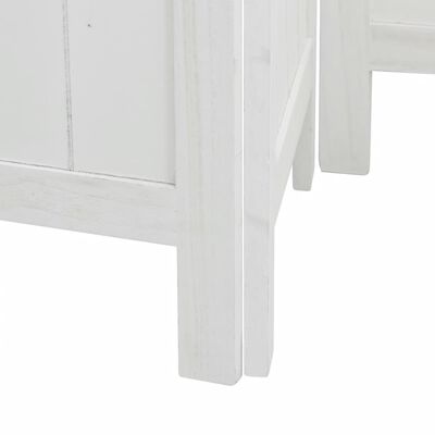 vidaXL Cloison de séparation 5 panneaux blanc bois de paulownia massif