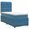 vidaXL Lit boxspring LED avec matelas Bleu 80 x 200 cm Velours