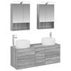 vidaXL Ensemble de mobilier de salle de bain 5 pcs Sonoma gris