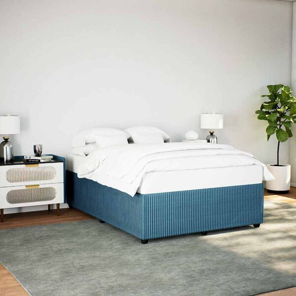 vidaXL Cadre de lit sans matelas bleu 160x200 cm velours