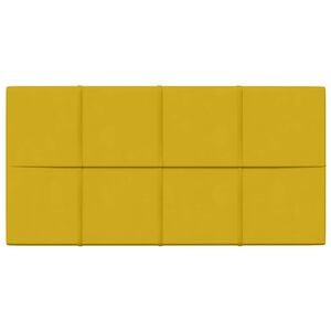 vidaXL T&ecirc;te de lit murale 12 pc Jaune Velours