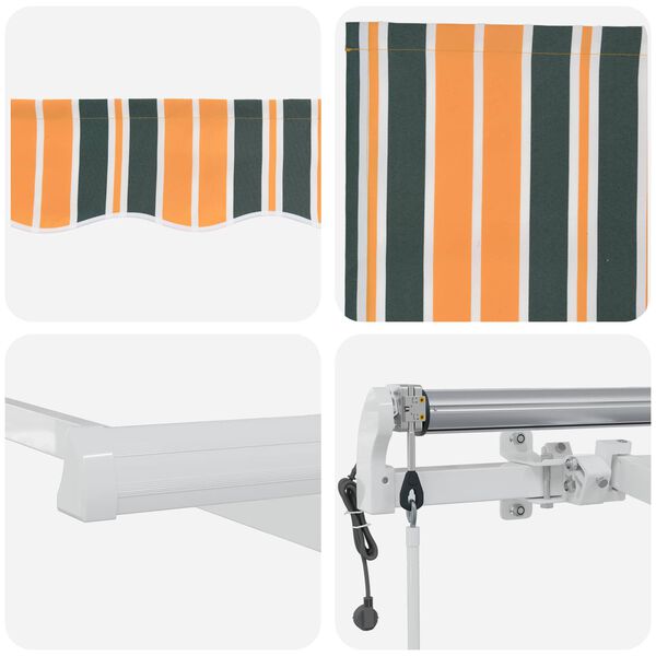 vidaXL Auvent R&eacute;tractable Vert et jaune 400 &times; 300 cm tissu