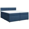 vidaXL Sommier à lattes de lit avec matelas Bleu 200x200 cm Tissu