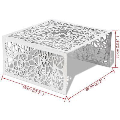 vidaXL Table basse argentée Design géométrique Aluminium