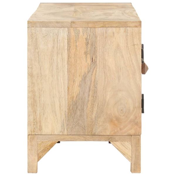 vidaXL Meuble TV 140x30x40 cm Bois de manguier et canne naturelle
