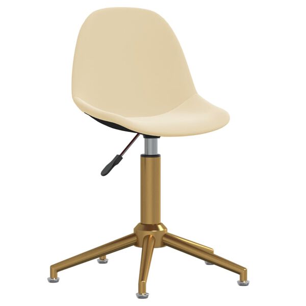 vidaXL Chaises pivotantes &agrave; manger lot de 2 Cr&egrave;me Velours