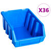 vidaXL Kit de bacs de stockage avec panneaux muraux 96 pcs Bleu