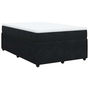 vidaXL Sommier &agrave; lattes de lit avec matelas noir 120x190 cm velours
