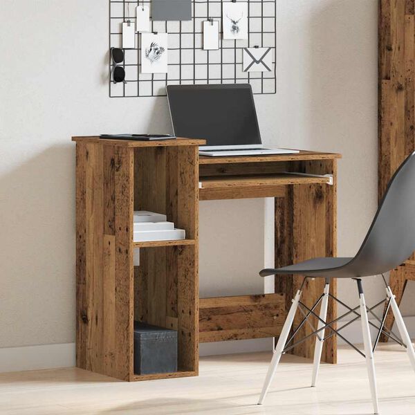 vidaXL Bureau avec &eacute;tag&egrave;res vieux bois 84x40x78 cm bois d'ing&eacute;nierie