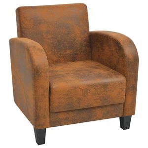 vidaXL Fauteuil Marron Similicuir daim