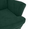 vidaXL Fauteuil à oreilles avec tabouret vert foncé velours