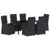 vidaXL Ensemble de salle &agrave; manger pour jardin 7 pcs Noir polyrotin