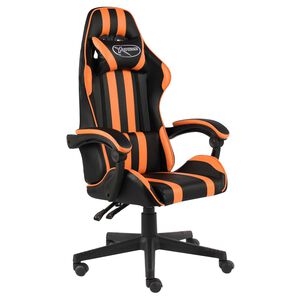 vidaXL Fauteuil de jeux vid&eacute;o Noir et orange Similicuir