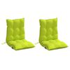 vidaXL Coussins de chaise &agrave; dossier bas lot de 2 vert vif