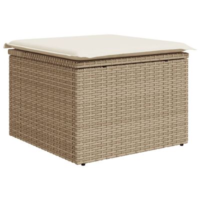 vidaXL Salon de jardin avec coussins 5 pcs beige résine tressée