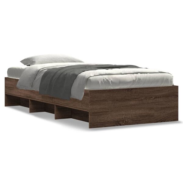 vidaXL Cadre de lit sans matelas ch&ecirc;ne marron 75x190cm bois ing&eacute;nierie