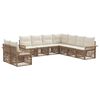 vidaXL Ensemble de canap&eacute; de jardin 9 pcs Beige polyrotin