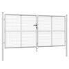 vidaXL Portail de jardin grillag&eacute; argent&eacute; 300 x 125 cm en acier galvanis&eacute;