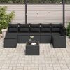 vidaXL Ensemble de canap&eacute; de jardin avec coussin 8 pcs Noir Poly rotin