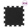 vidaXL Carreaux de sol caoutchouc 16 pcs noir 16 mm 30x30 cm