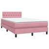 vidaXL Sommier à lattes de lit avec matelas rose 120x210 cm velours
