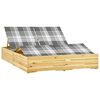 vidaXL Chaise longue double avec coussins Bois de pin impr&eacute;gn&eacute;