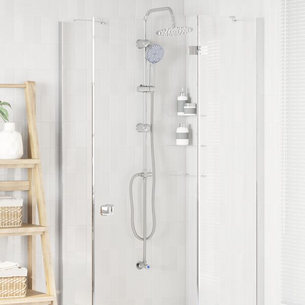 vidaXL Système de Douche Argent 45 x 20 x 96 cm Laiton, Sus201 et ABS
