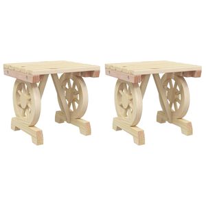 vidaXL Repose-pieds de jardin lot de 2 bois de sapin massif