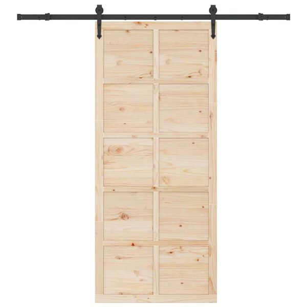 vidaXL Porte coulissante Marron 80 x 208 cm Bois de pin massif