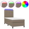 vidaXL Sommier &agrave; lattes de lit et matelas et LED Taupe 100x200cm Tissu