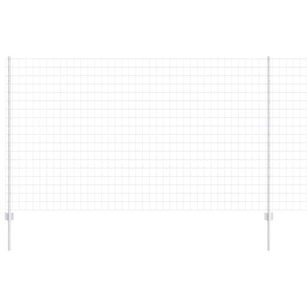 vidaXL Cl&ocirc;ture avec poteau Argent&eacute; 1,4 x 10 m Acier