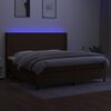 vidaXL Sommier &agrave; lattes de lit matelas LED Marron fonc&eacute; 200x200 cm
