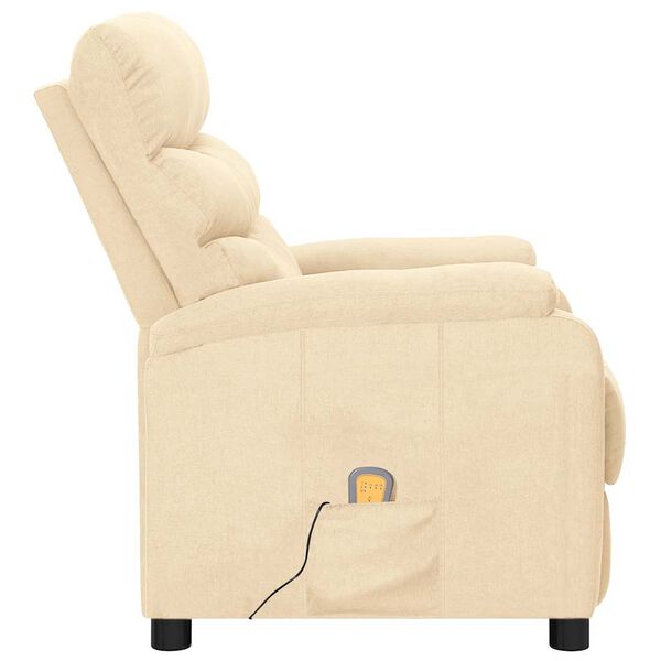 vidaXL Fauteuil de massage Cr&egrave;me Tissu